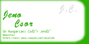 jeno csor business card